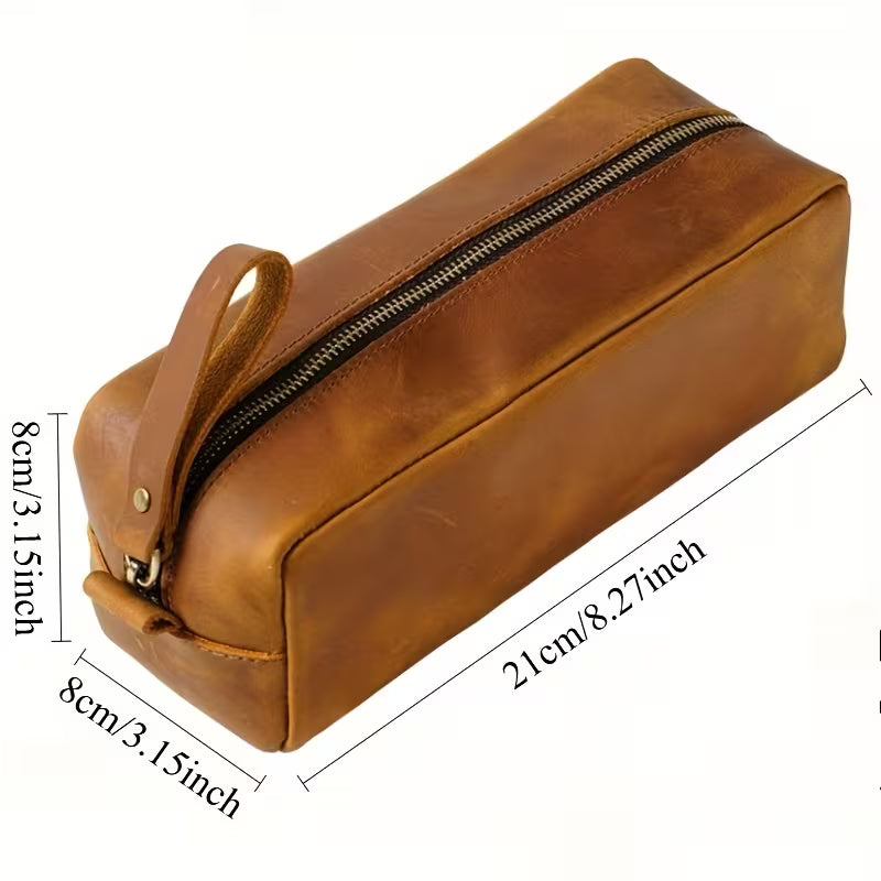 leather cosmetic pouch