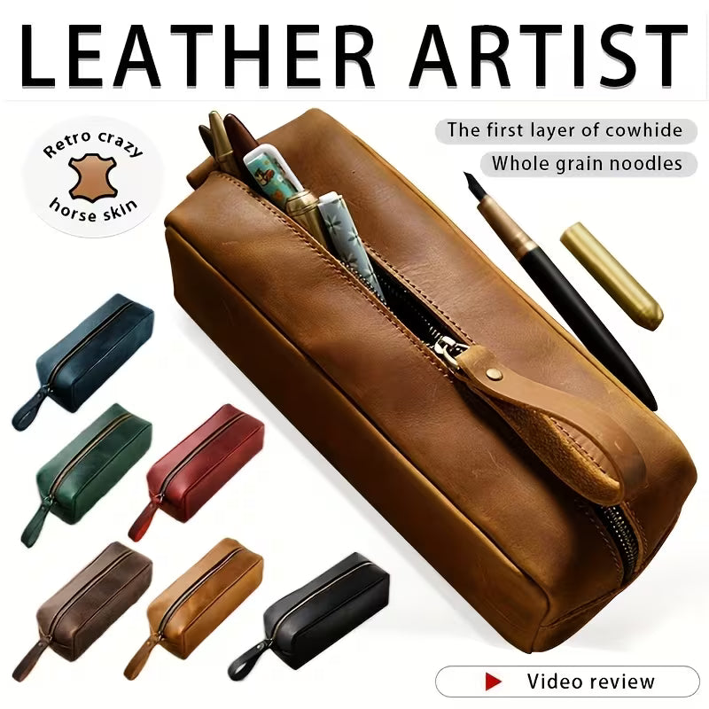leather cosmetic pouch