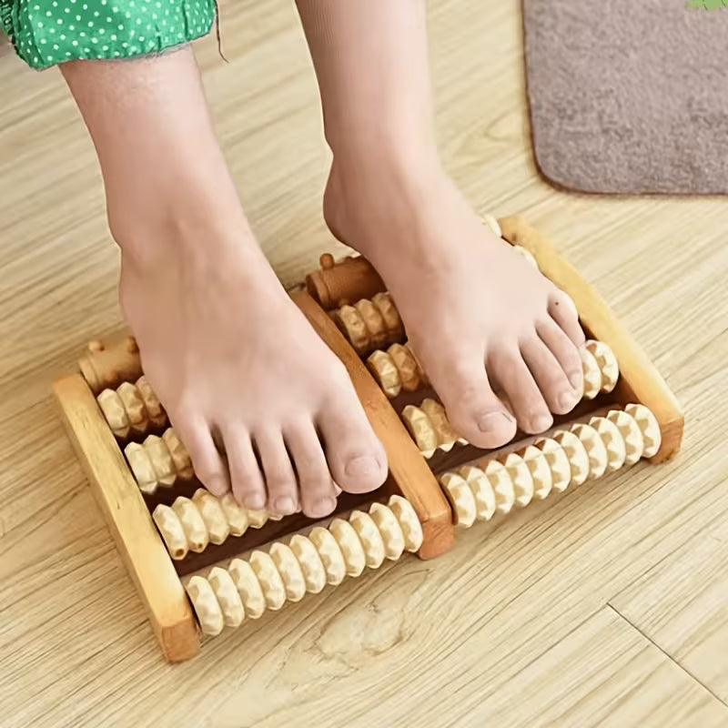 wooden foot roller massager